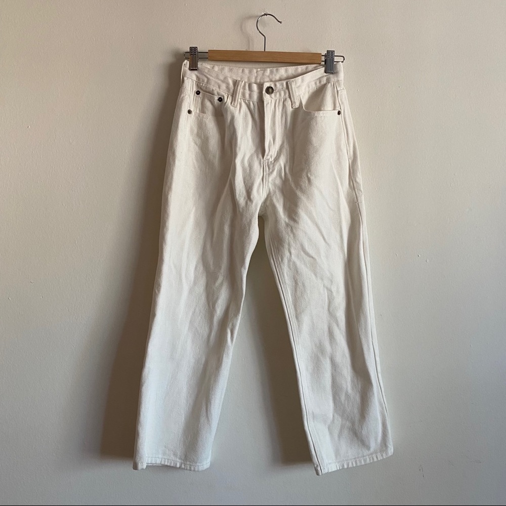 White wide/straight leg jeans